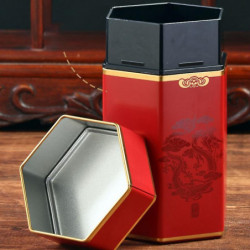 Boîte de stockage hexagonale en fer blanc Conteneur hermétique Réservoir Cas pour les collations au thé
