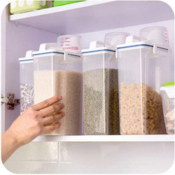 4pcs / pack Distributeur de céréales Boîte de stockage de riz Récipient à mesurer Tasse à mesurer 4pcs / pack Distributeur de céréales Boîte de stockage de riz Récipient à mesurer Tasse à mesurer