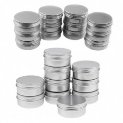 Lot 22pcs 10g 50g Round Aluminum Cosmetics Cream Empty Lip Balm Containers Jars Tin With Screw Lid Lot 22pcs 10g 50g Round Aluminum Cosmetics Cream Empty Lip Balm Containers Jars Tin With Screw Lid