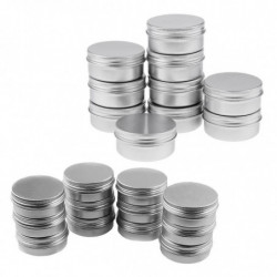 Lot 22pcs 10g 50g Round Aluminum Cosmetics Cream Empty Lip Balm Containers Jars Tin With Screw Lid Lot 22pcs 10g 50g Round Aluminum Cosmetics Cream Empty Lip Balm Containers Jars Tin With Screw Lid