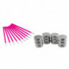 Lot 50 Disposable Lip Gloss Balm Brush + Lot 12 Aluminum Round Tins Storing Cans Jars Container With Screw Thread [...]