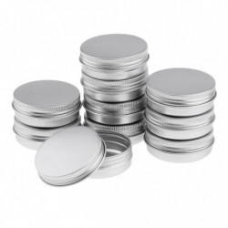10 boîtes de conserve en aluminium vides avec couvercles à vis Boîte Récipient Pot Top Rond 40g 1.4oz 10 boîtes de conserve en aluminium vides avec couvercles à vis Boîte Récipient Pot Top Rond 40g 1.4oz