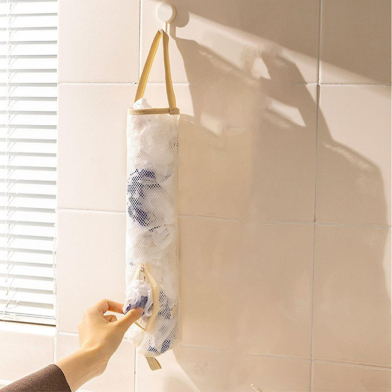 Kitchen Dining Plastic Bag Holder Grocery Bag Holder Trash Bags Holder Wall Mount Garbage Plastic Bag Organizer