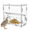 Parrot Feeder Box Acrylic Feeding Container No-Mess Multihole Food Box Clear Bird Food Dispenser Bo