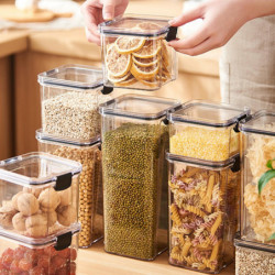460/700/950/1300/1800ML Kitchen Sealed Storage Box Transparent Airtight Lock Leakproof Dustproof Moisture-proof [...]