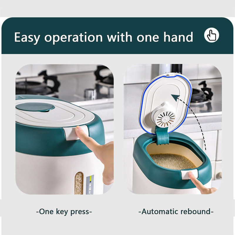 Durable Sealed Food Grade Rice Box Leakproof Organizer Bin With Measuring Cup