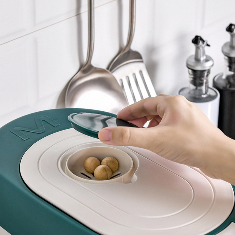 Durable Sealed Food Grade Rice Box Leakproof Organizer Bin With Measuring Cup