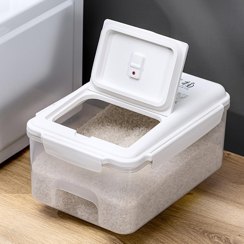 Récipient à riz avec roues et couvercle hermétique 5kg / 10kg Organisateur de grande capacité pour la maison [...]