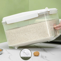 Récipient à riz avec roues et couvercle hermétique 5kg / 10kg Organisateur de grande capacité pour la maison [...]