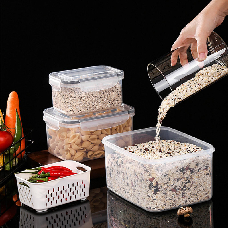 Kitchen Plastic Storage Box Fresh-keeping Box Refrigerator Fruit Containers