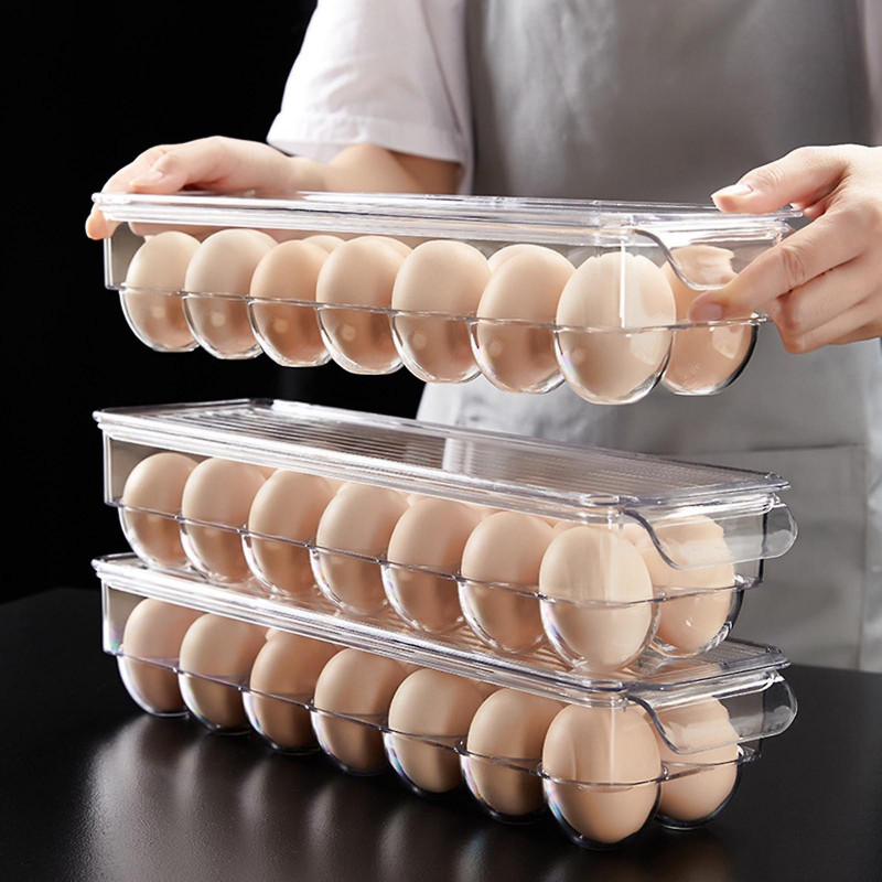 Food Grade Container With Lid Durable Large Capacity Egg Storage Box For Kitchen