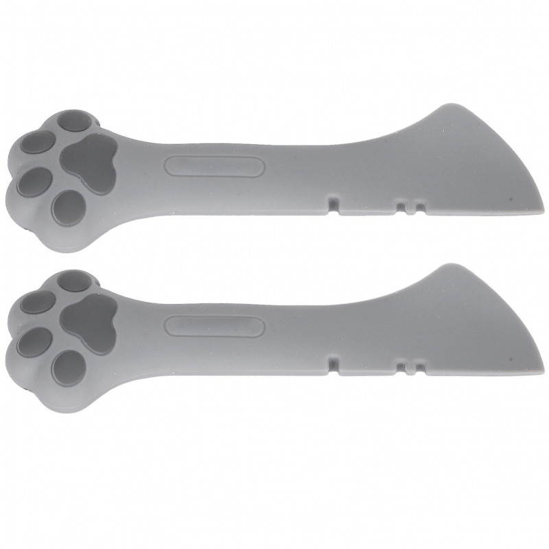 2pcs Multifunction Pet Cat Paw Can Opener Food Spoon Silicone Lightweight Washable for Cat