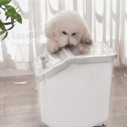 Pet Dog Food Container Dry Food Box Bag For Moisture Proof Seal With Measuring Cup Kitten Products-