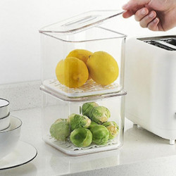 2pcs Fresh-keeping Box Drain Refrigerator Storage Box With Lid 2pcs Fresh-keeping Box Drain Refrigerator Storage Box With Lid