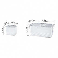 2pcs Fresh-keeping Box Drain Refrigerator Storage Box With Lid 2pcs Fresh-keeping Box Drain Refrigerator Storage Box With Lid
