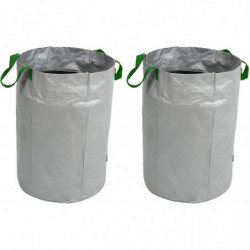 Pack 120l Garden Waste Bags Reusable Tear Resistant Waterproof With Handles Waste Collection Bin For Lawn Pool 45 X 63cm