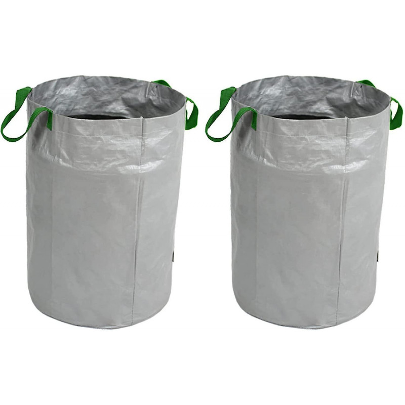 Pack 120l Garden Waste Bags Reusable Tear Resistant Waterproof With Handles Waste Collection Bin For Lawn Pool 45 X 63cm