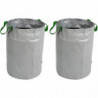 Pack 120l Garden Waste Bags Reusable Tear Resistant Waterproof With Handles Waste Collection Bin For Lawn Pool 45 X 63cm