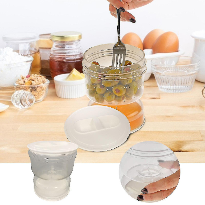 Wet & Dry Separation Kimchi Jar Wet & Dry Dispenser Hourglass Jar Container