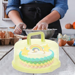 8 Inches Round Plastic Cake Carrier With Dome Lids Handle Food Storage Case 8 Inches Round Plastic Cake Carrier With Dome Lids Handle Food Storage Case