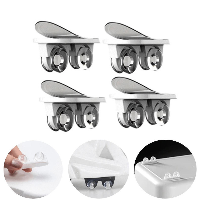 Adhesive Casters Pulley Rollers For Trash Can Storage Box One-way Wheels