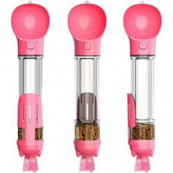 4-in-1 Portable Dog Water Bottle With Dog Food Storage, Poop Scoop And Trash Bagred 4-in-1 Portable Dog Water Bottle With Dog Food Storage, Poop Scoop And Trash Bagred