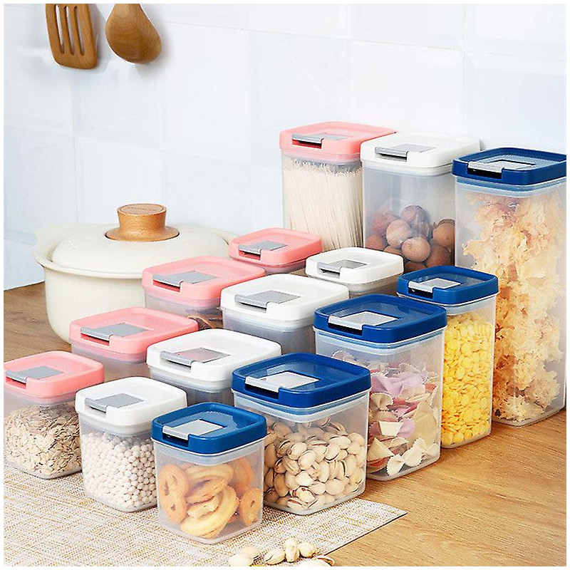 Whole grain kitchen food storage box plastic