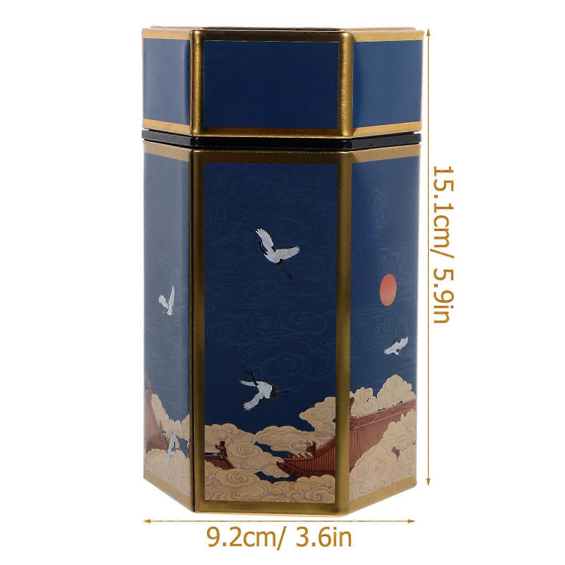 Sealing Tinplate Canister Vintage Tinplate Storage Jar for Loose Tea Candies Tall Style