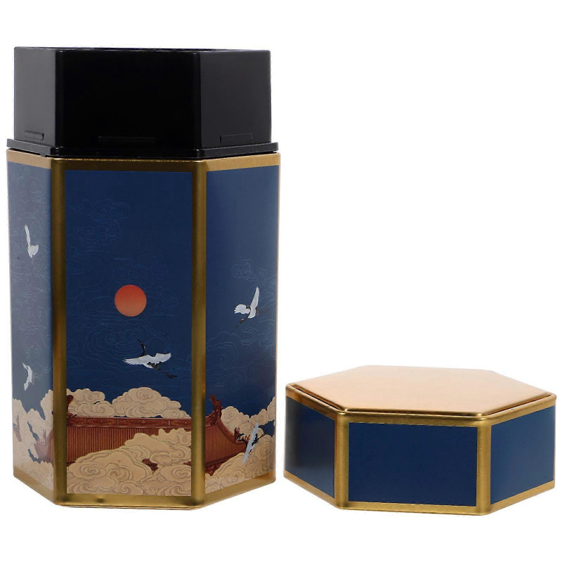 Sealing Tinplate Canister Vintage Tinplate Storage Jar for Loose Tea Candies Tall Style