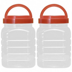 2pcs Plastic Jar Airtight Food Container Clear Food Peanut Butter Honey Jar 2pcs Plastic Jar Airtight Food Container Clear Food Peanut Butter Honey Jar