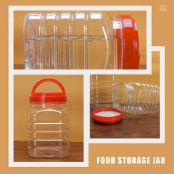 2pcs Plastic Jar Airtight Food Container Clear Food Peanut Butter Honey Jar 2pcs Plastic Jar Airtight Food Container Clear Food Peanut Butter Honey Jar