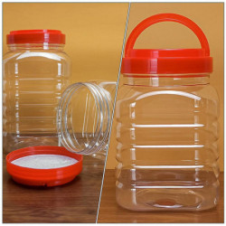 2pcs Plastic Jar Airtight Food Container Clear Food Peanut Butter Honey Jar 2pcs Plastic Jar Airtight Food Container Clear Food Peanut Butter Honey Jar