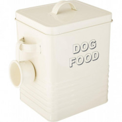 Sweet Home Cream Dog Food Storage Tin With Scoop, Steel(1pc-cream Colour) Sweet Home Cream Dog Food Storage Tin With Scoop, Steel(1pc-cream Colour)