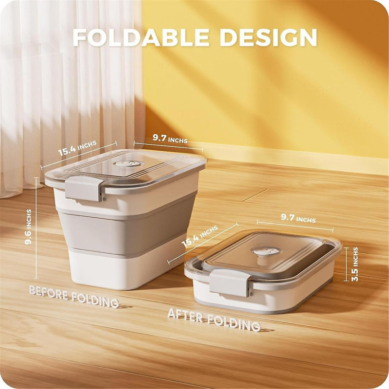 Foldable Dog Food Container 10Lbs - Keep Dry Food Fresh with Airtight Clear Lid, for Accurate Porti