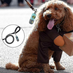 Dog Poop Bag Dispenser With Built-in Led Flashlight And Metal Clip