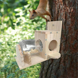 Squirrel Feeding Box Durable Food Container Wooden Squirrel Pet Food Storage Tools Squirrel Bird Feeder Squirrel Feeding Box Durable Food Container Wooden Squirrel Pet Food Storage Tools Squirrel Bird Feeder