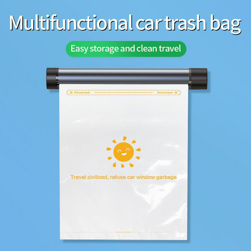 Multifunctional Car Trash Bag Roller Design 40 Pcs Disposable Bags Tearable