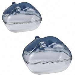 2pcs Hamster Sand Bath Container Clear Plastic Toilet S And L 2pcs Hamster Sand Bath Container Clear Plastic Toilet S And L