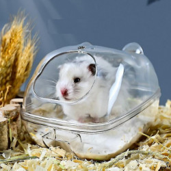 2pcs Hamster Sand Bath Container Clear Plastic Toilet S And L 2pcs Hamster Sand Bath Container Clear Plastic Toilet S And L