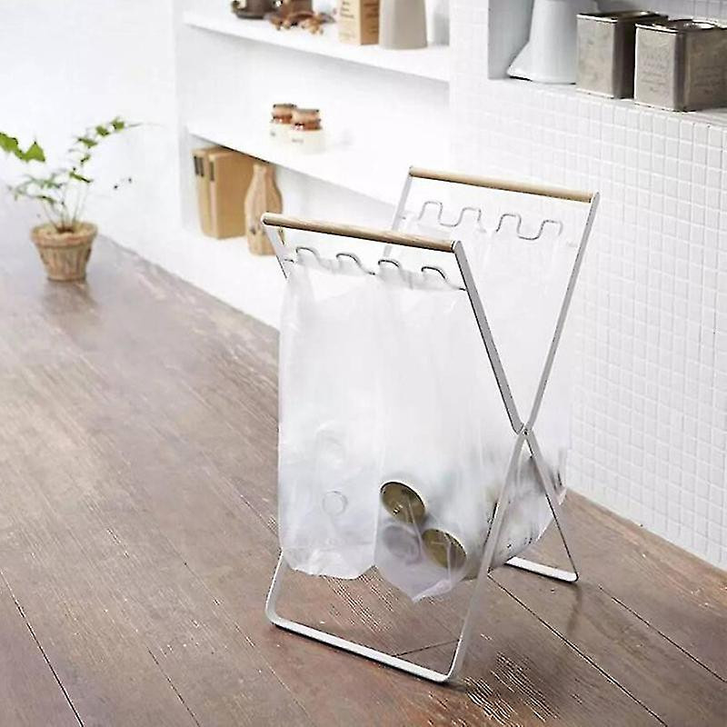 X-type Folding Trash Stand Can Metal Trash Bag Box Holder Garbage Bag Rack Home Rackstowel Rag Dry