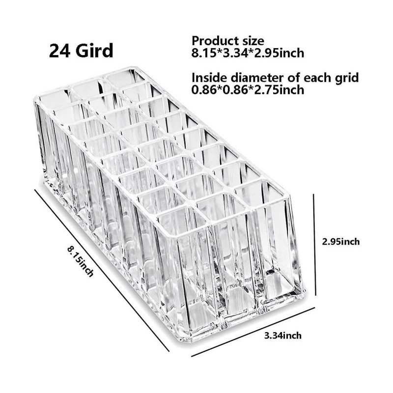Organizer Acrylic Travel Perfume Holder Beauty Scent Holder 24 Space Clear Tall Organization Container Storage