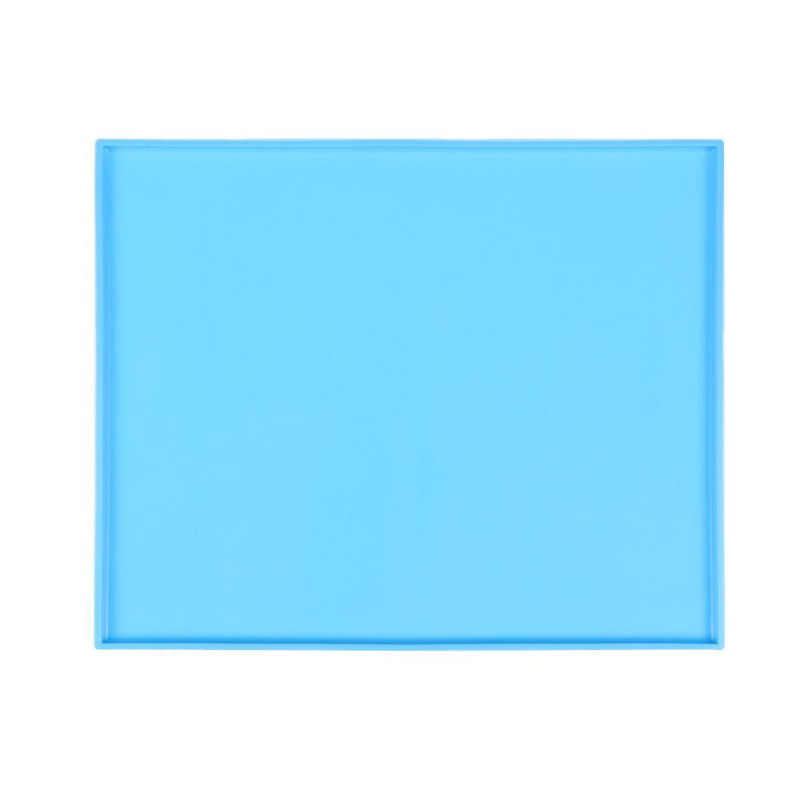 Silicone Pet Food Mat Premium Waterproof Non-stick Dog Cat Food Feeding Bowl Placemat Washable Pad (blue)