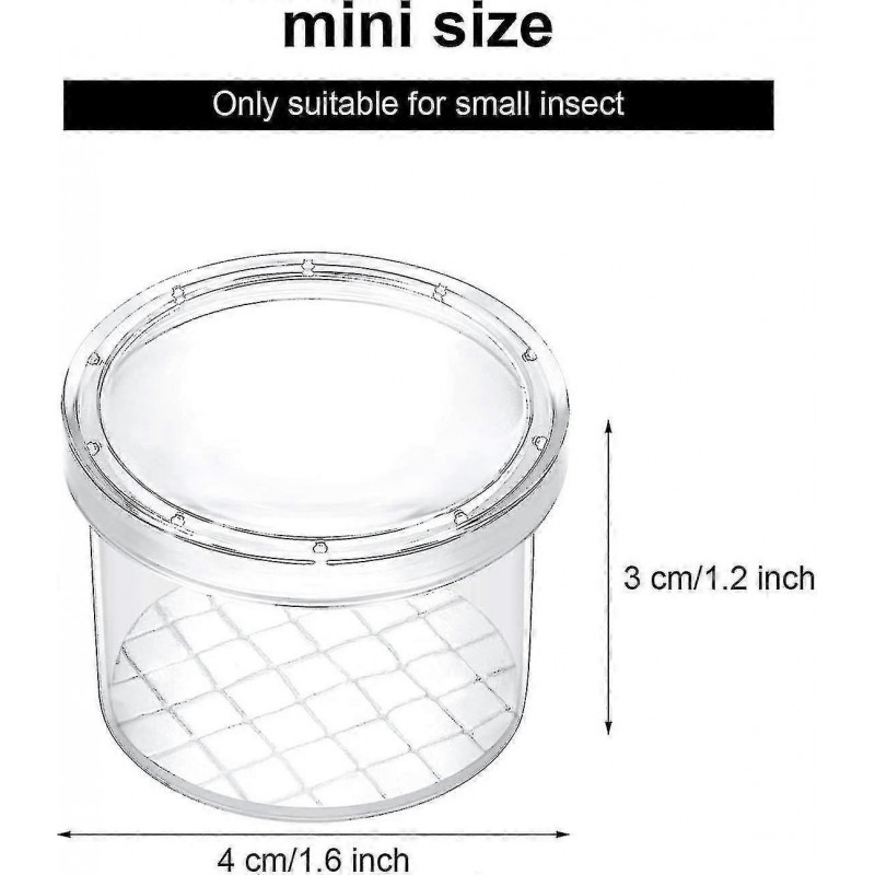 30 Pièces Piège À Insectes Visionneuse Transparent Petit Animal Conteneur Petite Cage Loupe Boîte Conteneur-Bon