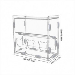 Parrot Feeder Box Acrylic Feeding Container No-Mess Multihole Food Box Clear Bird Food Dispenser Box for Finches Parrots Parrot Feeder Box Acrylic Feeding Container No-Mess Multihole Food Box Clear Bird Food Dispenser Box for Finches Parrots
