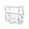 Parrot Feeder Box Acrylic Feeding Container No-Mess Multihole Food Box Clear Bird Food Dispenser Box for Finches Parrots