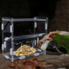 Parrot Feeder Box Acrylic Feeding Container No-Mess Multihole Food Box Clear Bird Food Dispenser Box for Finches Parrots