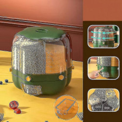 Separate Rice Bucket Rotating Grain Storage Box Household Insect-proof Moisture-proof Sealed Rice Storage Box-yvan