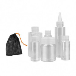 6 Pieces Outdoor Spice Jars Container Plastic Transparent With Storage Bag 6 Pieces Outdoor Spice Jars Container Plastic Transparent With Storage Bag