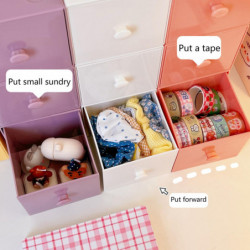 Sundries Box High Durability Space-saving Plastic Desktop Square Sundries Storage Box Pen Container Home Supplies