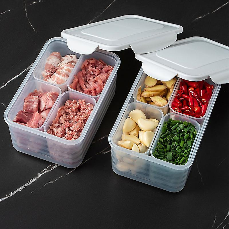 1 Set Food Storage Case Tight Sealing Fresh Keeping Pp Multi-compartments Grain Storage Box For Kitchen Jikaix